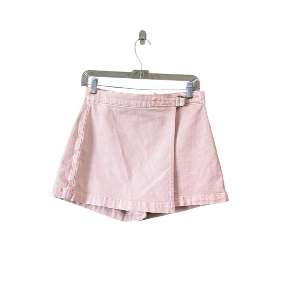 American Eagle Beige Wrap Denim Jean Skort Sz 2R